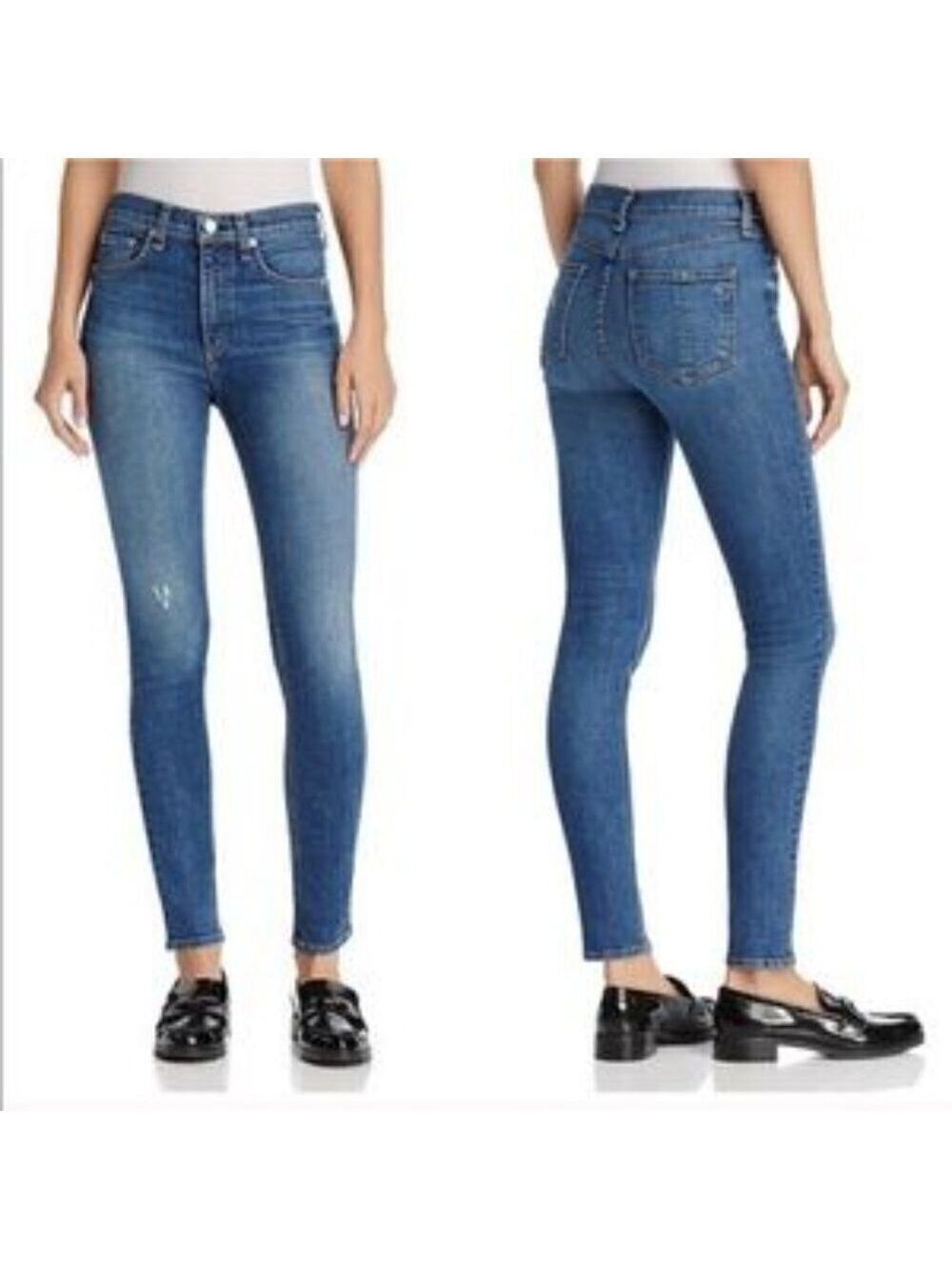 RAG & BONE High Rise Skinny Jean Medium Wash Size 25